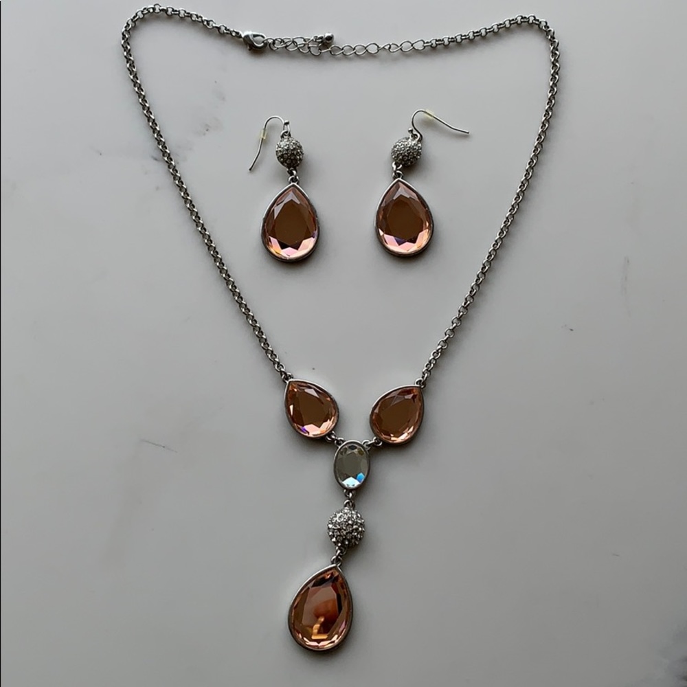 Pink Necklace and earrings set